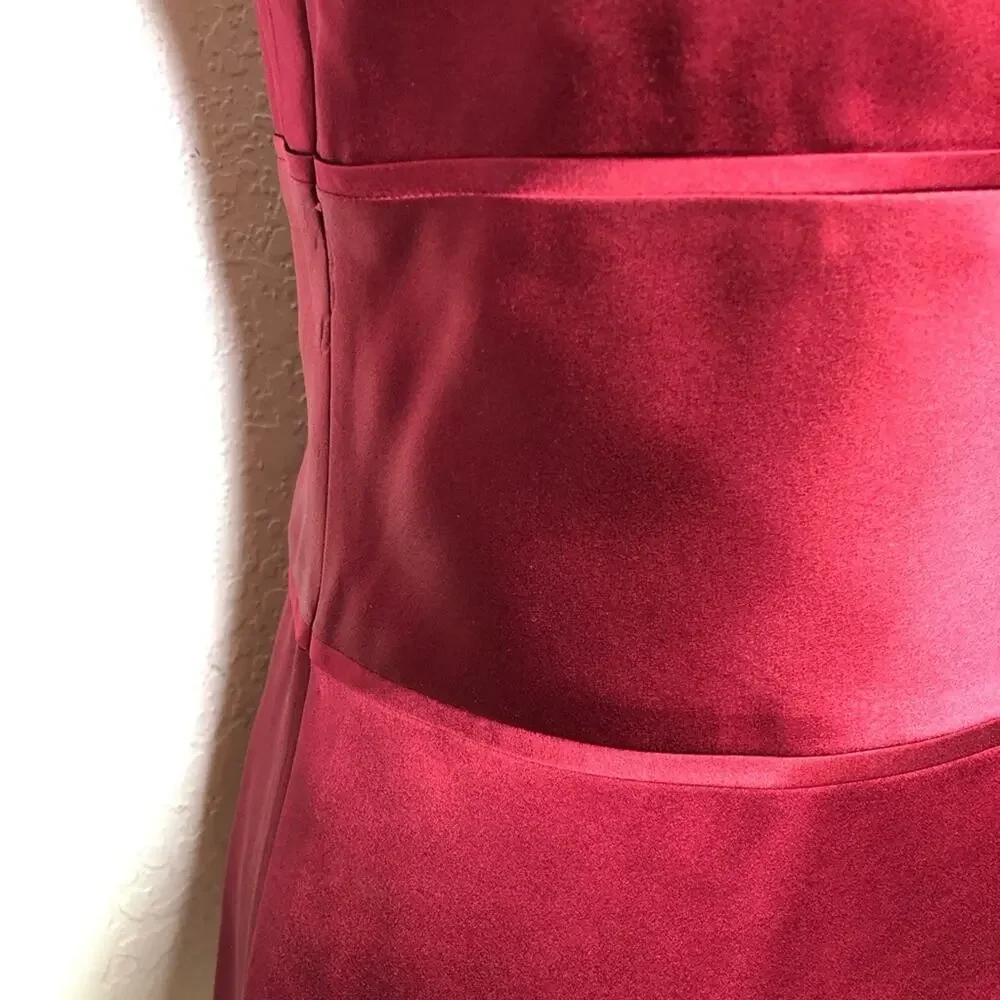 Ann Taylor red wine satin peplum sleeveless top size 4